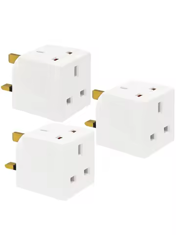 2 Way Double Plug Adaptor - Multi Plugs Extension Sockets Adapter - UK 3 Pin Socket Extensions 250V 