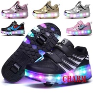 【 Original 】【original】 Raya Ship Now  Kids heelys LED illuminated dual wheel high heels sneakers for