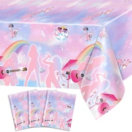 Avezano 3 pcs Music Birthday Tablecloths Popular Music Birthday Tablecover Pastel Bday Party Decorat