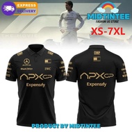 2026 new F1 men's and women's short sleeved lapel shirt+F1 APX GP racing team jersey