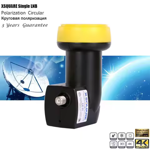 Xsquare Circular LNB For Satellite Receiver триколор тв KU Band Quad Single LNBF 4K Waterproof 3 Yea