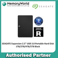 SEAGATE NEW Expansion 2.5 inch Portable Drive External HDD Black, 1TB / 2TB / 4TB / 5TB. SEAGATE Singapore Local 3 Years