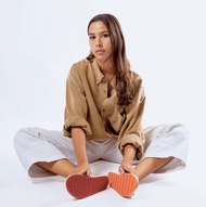 indosole 環保拖鞋 運動鞋底 墨碳黑/紅底 女