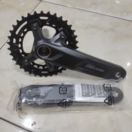 Crank SHIMANO DEORE M4100 DOUBLE SPEED 2x10 HOLLOWTECH II HT2 Size 36T - 26T Or 36-32