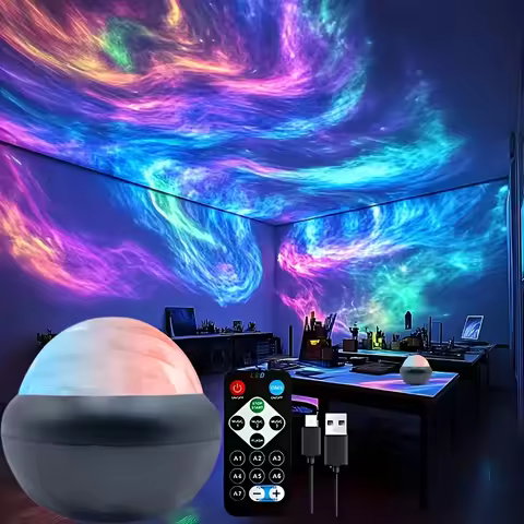 1 aurora projector light with RGB night light function, suitable for bedrooms, game rooms and partie