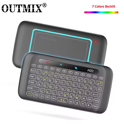 H20 Mini Wireless Keyboard Backlight Touchpad Air Mouse IR Leaning Remote Control for Andorid Box Sm