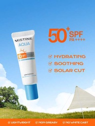 MISTINE 迷你臉部和身體防曬乳液spf 50保濕配方,無油面部防曬霜,輕盈,不油膩,不會留下白色痕跡,適合敏感肌膚的旅行防曬霜,防水,環保10ml