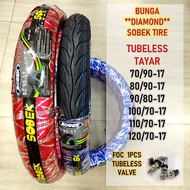 *SOBEK* TAYAR MOTOR 70/90-17 / 80/90-17 TUBELESS TYRE MAXXIS DIAMOND LAGENDA115 Y15ZR LC135 Y125Z RS150 WAVE DASH EX5