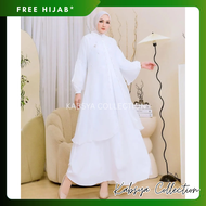 Instant COD - Setelan Gamis Outer Organza SAFIRA Payet Premium / Baju Muslim Bahan Organza / Baju Ku