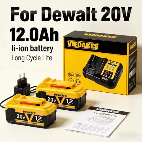 Original For DeWALT 20V Battery, 8Ah 10Ah 12Ah, for DeWALT DCB606 DCB205 DCB206 DCB204 DCB182 Power 