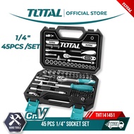 Total 46 Pcs Socket Set (1/4") THT141462