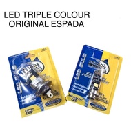 LED BULB 3IN1 TRIPLE COLOUR Y15ZR / LC135 / Y125ZR / RS150 / EX5 / VF3I 100% ORIGINAL ESPADA ( M5 H4