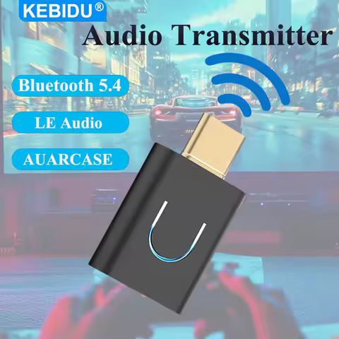 KEBIDU Bluetooth 5.4 Audio Transmitter APTX-Adaptive USB Stereo Music Adapter Low Latency LE Audio T
