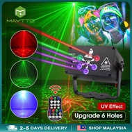 MAYTTO Laser Lights Stage Lights Party Lights DJ Disco Sound Activated Strobe Lights RGB Led Laser Projector With Remote Control For Birthday Wedding KTV Bar