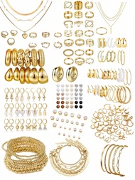 90-37pcs Minimalist Elegant Vintage Butterfly, Heart, Faux Pearl, Twist Knot, Star, Moon, Crystal, W