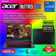 #AN198 USED ACER Nitro 5 AN515-55 intel i7-10750H 16GB 512GB SSD Nvidia RTX3060 RTX 3060 Gaming Lapt