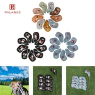 HILABEE 9 Pieces Golf Iron Club Head Covers Set Golf Accessories Golf Headcover Fashion