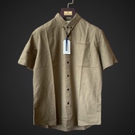 KEMEJA Peternation men's linen shirt basic collar Grullo color regular fit 1D4