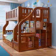 【SG Sellers】 Solid Wooden Kids Bedframe/ Loft Bed / Storage Bed/Bunk Bed, Double Decker, Mother Bed Drawer Mattress Set High Quality Wood