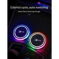For Audi S Line A3 A4 A6 A8 Q3 Q5 Q7 Q8 TT S3 S4 S5 S6 7 Color Car LED Cup Holder Lights