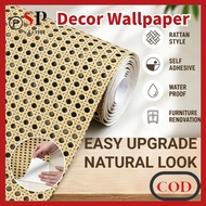 Rattan Wall Sticker Self Adhesive Waterproof PVC Furniture Cabinet Renovation Decor Wallpaper