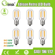 6PCS Vintage Low Voltage Led Bulb T20 Tubular Filament Bulb DC 12V 24V AC 220V E12 E14 Mini Tubu Bul