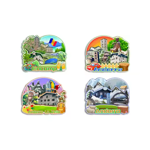 Andorra La Vella Encamp Andorra Fridge Magnet Travel Souvenir Gift Handmade Decorative Refrigerator 