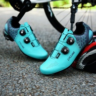 Ready Stock Road Sole Cycling Shoes Rotating Button Bicycle Shoes Locked Low-Top Cycling Shoes Lace-Free Sports Shoes Rubber Outdoor Cycling Shoes Professional Sports Shoes/Sports Shoes Road Cycling