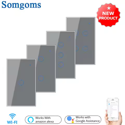 WiFi Smart Light Touch Switch Remote Control Smart Life/Tuya App Control,Alexa Google Home Voice Con