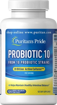 Puritans Pride Probiotic 10 from 10 Probiotic Strains 120 Ct