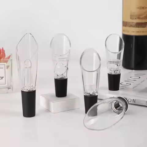 Wine Aerator Pourer Spout with Vacuum Wine Stopper Wine Air Aerator & Wine Saver Pump Set Aerate, En