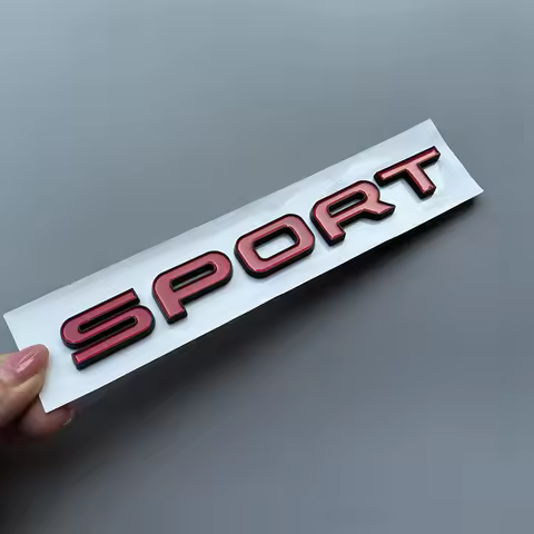 1.8cm ABS Straight Font Letters SPORT Car Emblem Trunk Nameplate Logo Badge Sticker Dual Colors Blac