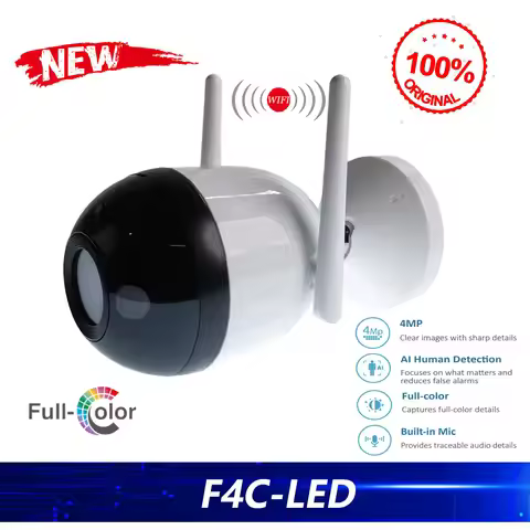 Dahua Original International Vision F4C-LED 4MP Fixed-focal Wi-Fi Bullet Network Camera Support Dete