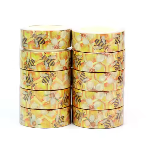 Bulk NEW 10PC/Lot Decor Hand painted hive with flowers and bees Washi Tapes for Scrapbooking Journal