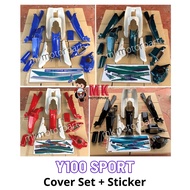 Yamaha Y100 Sport [ 2JG ] Body Cover Set BLACK / BLUE / CHILLI RED / MAROON / GREEN (12 PCS + Sticke