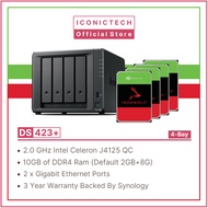 WhatsApp0193710000 8TB ~ 64TB Synology DiskStation DS423+ 10GB DDR4 RAM 4-Bay NAS Enclosure Kits | B