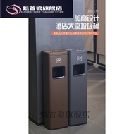 S/🏅Yunfeng High-End Hotel Lobby Stainless Steel Vertical Elevator Entrance Trash Can with Ashtray Corridor Aisle Smoking