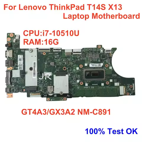 NM-C891 For Lenovo ThinkPad T14S Gen1 X13 Gen1 Laptop Motherboard With CPU:i5 i7 FRU 5B20Z45806 100%