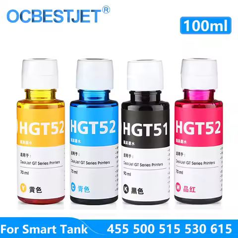 100ML / Bottle Refill Dye Ink For HP GT51 GT52 Smart Tank 450 455 500 510 515 516 519 530 559 570 61