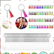 350Pcs Acrylic Clear Keychain Blanks for Vinyl with Blanks, Tassels, Jump Rings, Keychain Rings for 