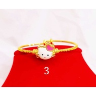 Gelang Budak Emas Bangkok Hello Kitty Persis Emas 916 Ori