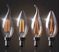 LED light 4W  尖泡透明/ 1W 拉尾茶色 E14 燈泡 light bulb