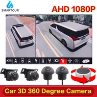 AHD 3D 360 Degrees DVR HD Recorder Surround View Monitoring System Bird View Panorama with Rear Front Left Right Side Camera