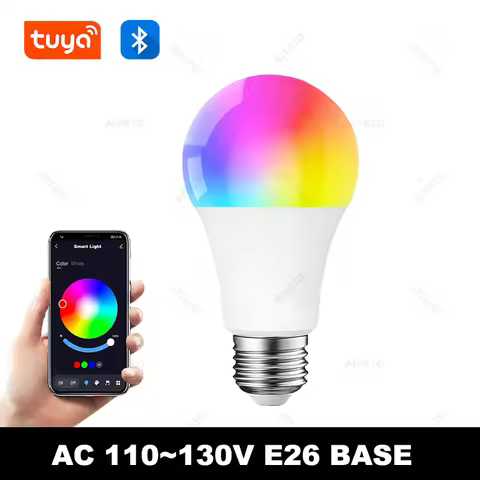 E26 AC110-130V Tuya Bluetooth LED Bulbs 9W Smart Life APP Control Dimmable RGBCW Color Change Bedroo