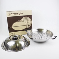 Dome Lid Steamer Pan With Zebra Wok Thailand