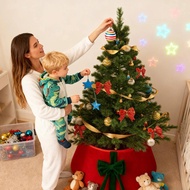 [x6xzt4k]Christmas Tree Skirt Plush Holiday Decoration with BowKnot Reusable Christmas Tree Stand Sk