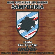 LC-014 LOGO EMBROIDERED PATCH SAMPDORIA ITALY LEAGUE EMBROIDERED EMBLEM CALCIO ITALY SERIE A - 5x7cm