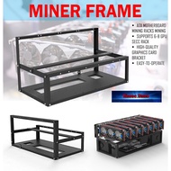 [Ready Stock] 8K605 8GPU Black Mining Frame Case Casing Mining Machine Frame Supports 8 GPU SECC Rac