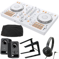 《6月下旬発売》 Pioneer DJコントローラー DDJ-FLX4-W (ホワイト) + ヘッドホン ATH-S100 + PCスタンド + スピーカー Z150 + ダストカバー セット