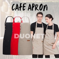 DUONET Apron Kitchen Water Proof Black Appron Barista Cafe Aproon  Epren Kain Hitam Epron Dapur 圍裙 防